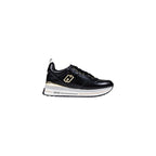 Black Artificial Leather Platform Sneakers