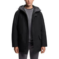 Schwarze Polyester-Jacke in voller Länge