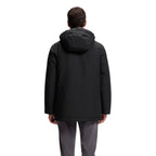 Schwarze Polyester-Jacke in voller Länge