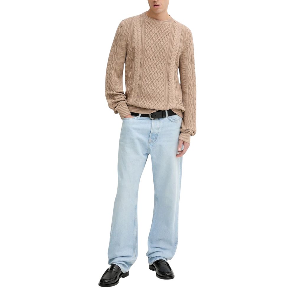 Beiges Sweatshirt aus recycelter Baumwolle