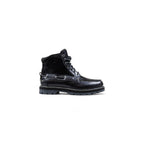 Black Leather Lace-Up Boots