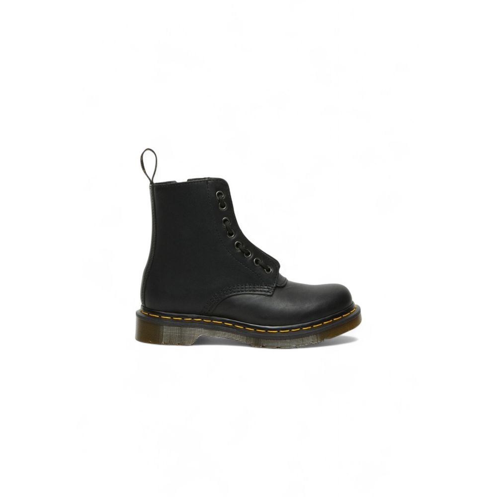 Black Leather Lace-Up Boots