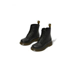 Black Leather Lace-Up Boots