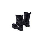 Black Leather Lace-Up Boots