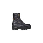 Black Leather Lace-Up Boots