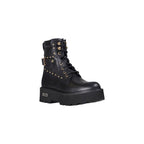 Black Leather Lace-Up Boots