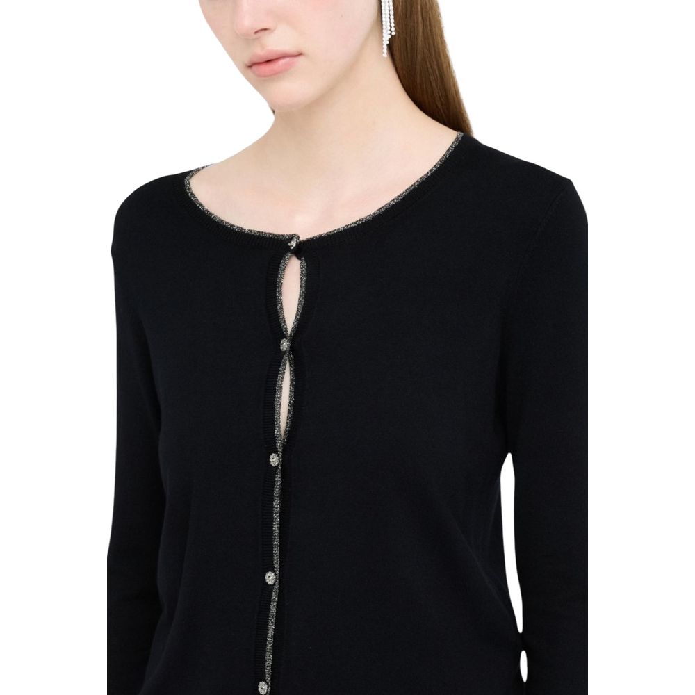 Schwarzer Strickcardigan