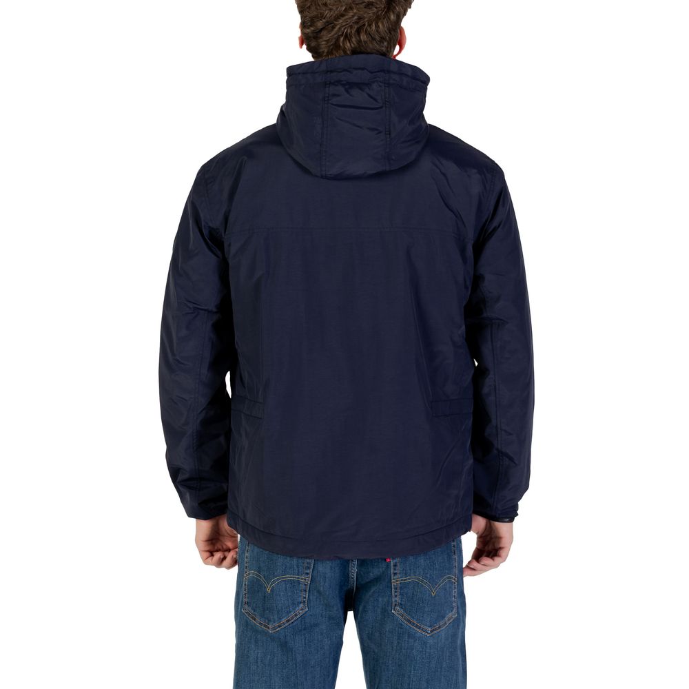 Blaue Polyamid-Shelljacke