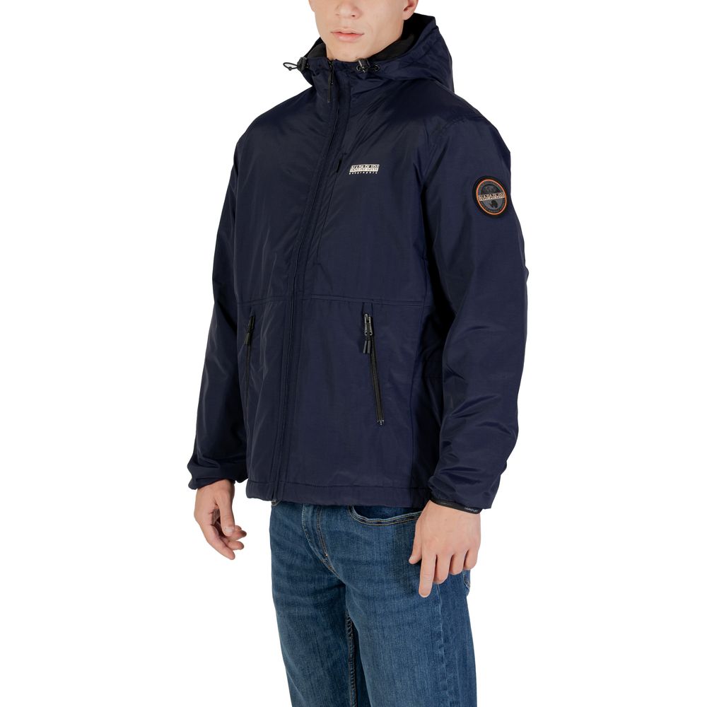Blaue Polyamid-Shelljacke