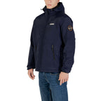 Blaue Polyamid-Shelljacke
