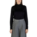 Schwarzer Rollkragenpullover aus Viskose
