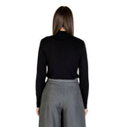 Schwarzer Rollkragenpullover aus Viskose