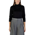 Schwarzer Rollkragenpullover aus Viskose