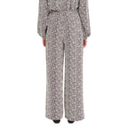 Brown Polyester Casual Pants