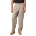 Beige Cotton Casual Pants