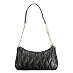 Black Polyurethane Women's Shoulder Bag