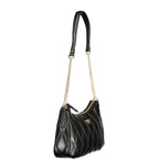Black Polyurethane Women's Shoulder Bag