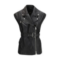 Black Goatskin Sleeveless Jacket