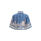Blue Linen Pattern Shirt