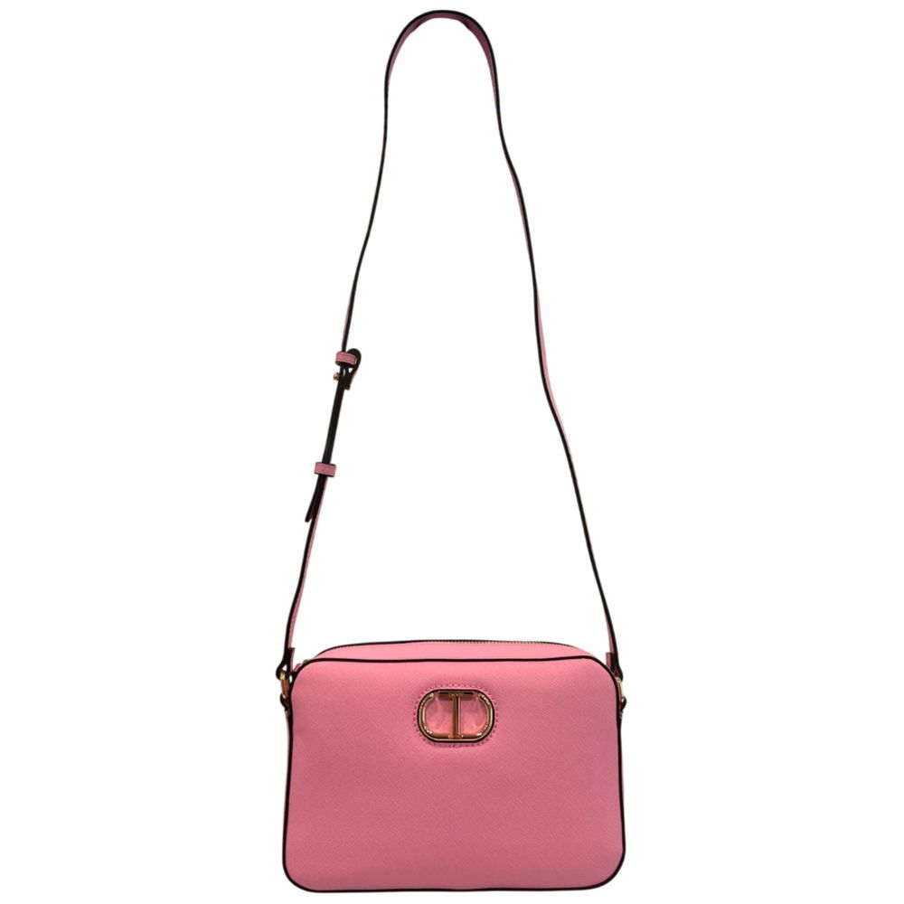 Rosa PU-Umhängetasche für Damen