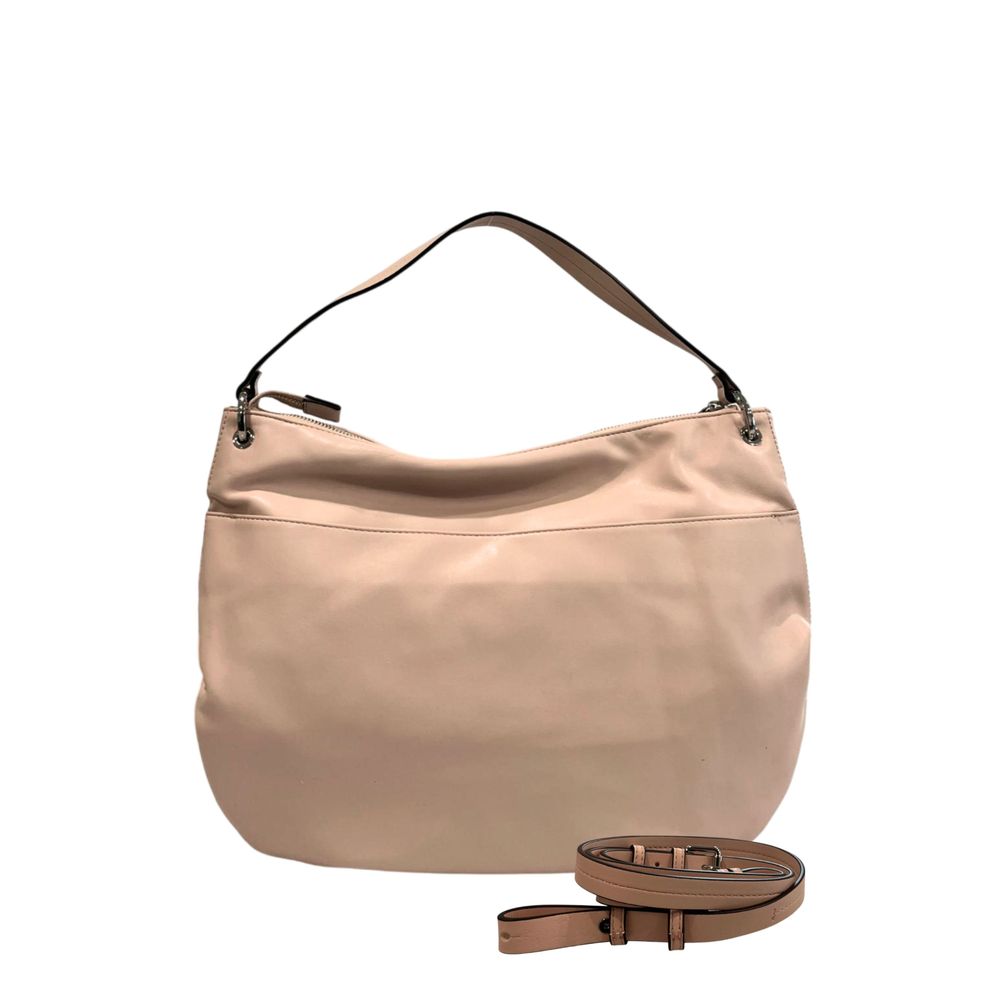 Schultertasche für Damen aus rosafarbenem PU-Leder