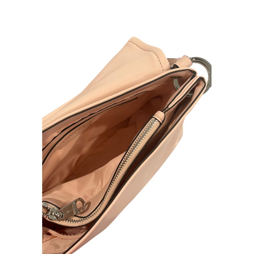 Schultertasche aus pinkfarbenem Polyurethan für Damen