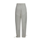 White Polyester Casual Pants