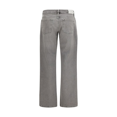 Jeans dritti in cotone grigio