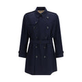 Blauer Baumwoll-Trenchcoat