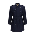 Blauer Baumwoll-Trenchcoat