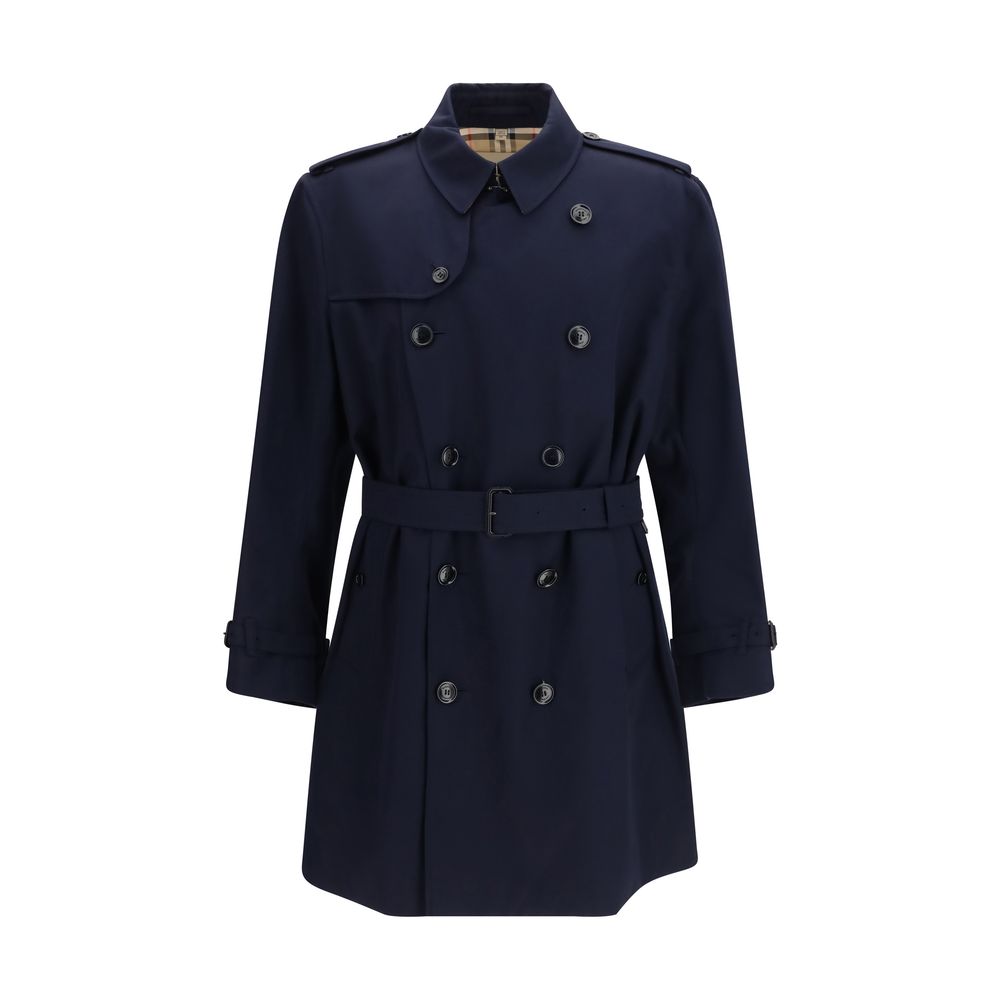 Blauer Baumwoll-Trenchcoat