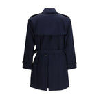 Blauer Baumwoll-Trenchcoat