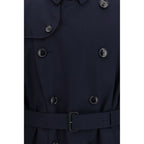 Blauer Baumwoll-Trenchcoat