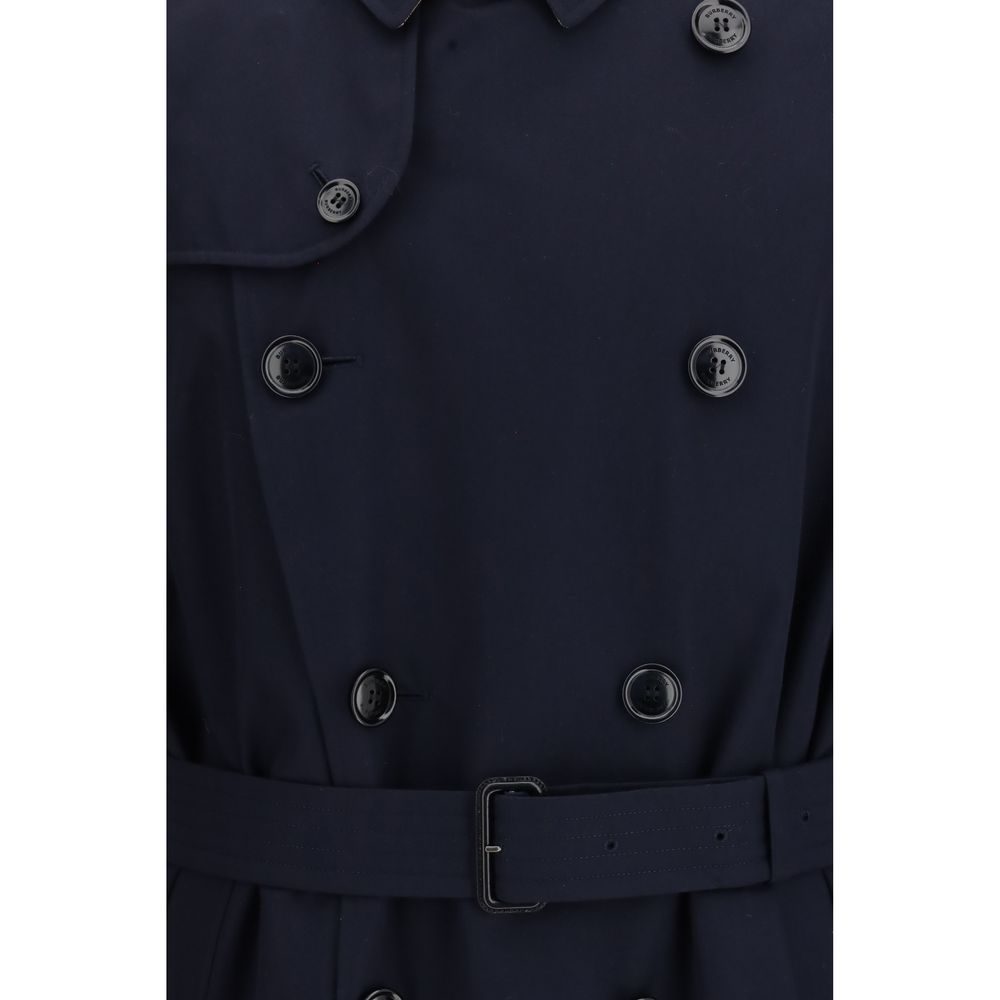 Blauer Baumwoll-Trenchcoat