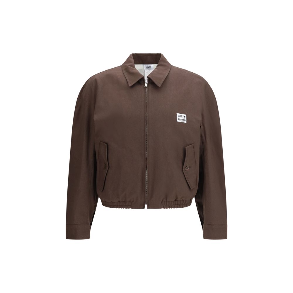 Braune Baumwoll-Bomberjacke