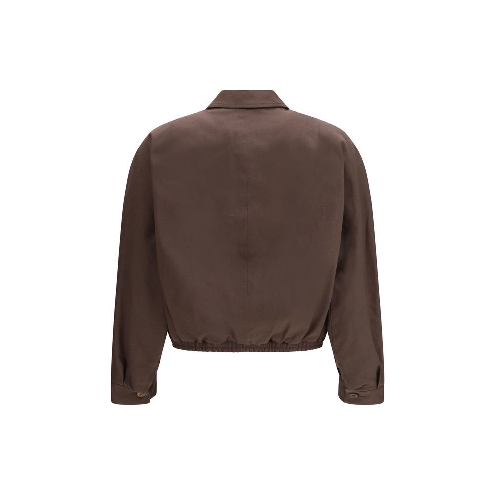 Braune Baumwoll-Bomberjacke