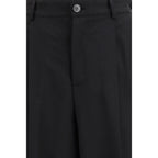 Black Wool Casual Pants