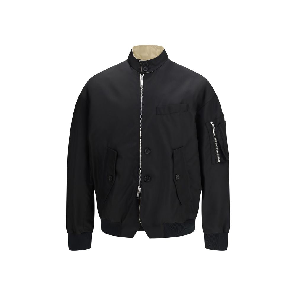 Schwarze Polyamid-Bomberjacke