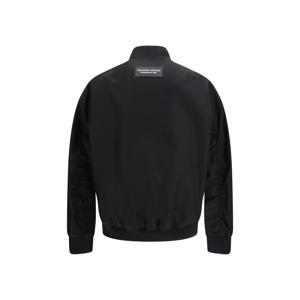 Schwarze Polyamid-Bomberjacke
