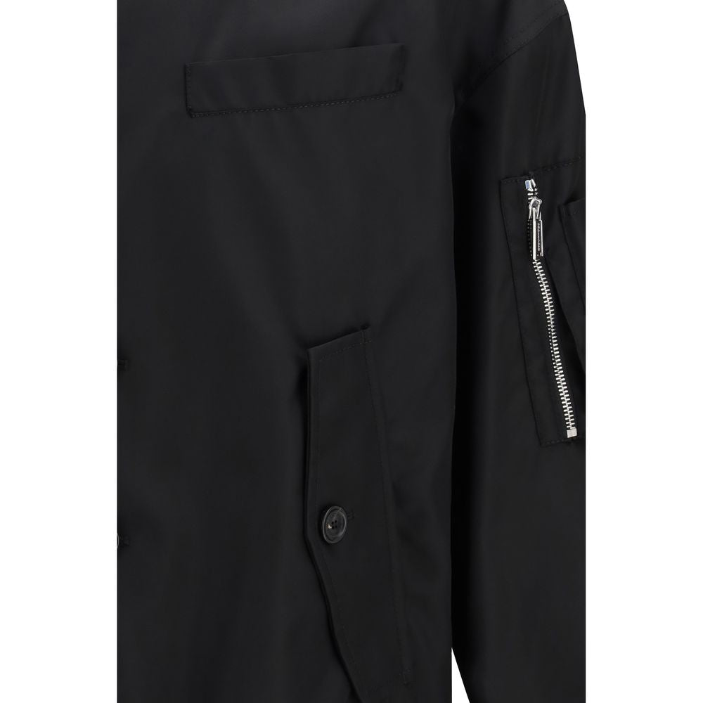 Schwarze Polyamid-Bomberjacke
