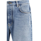 Blue Cotton Relaxed Fit Jeans