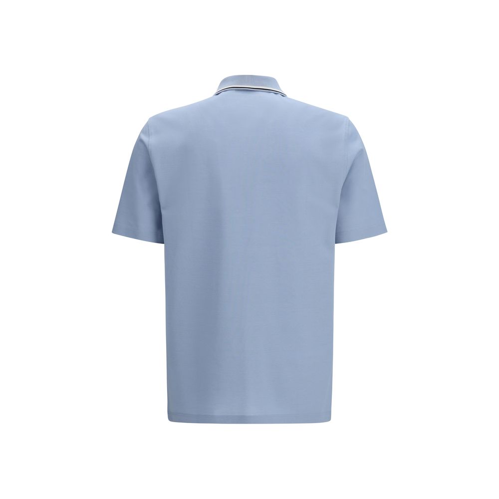 Blaues Baumwoll-Polohemd