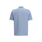 Blaues Baumwoll-Polohemd