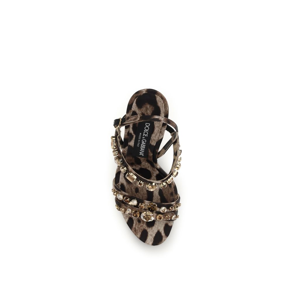 Braune Stoff-Sandalen mit Stilettoabsatz