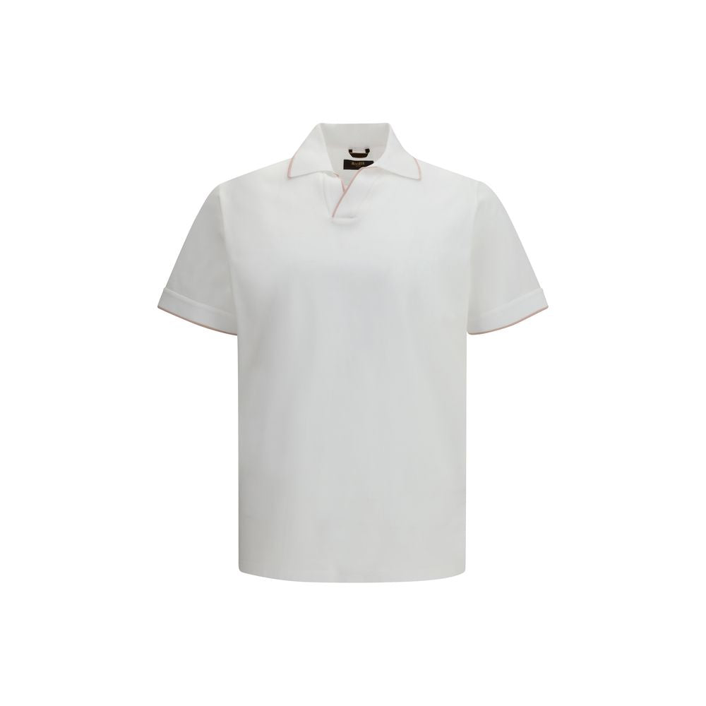 Polo Shirt in White Cotton