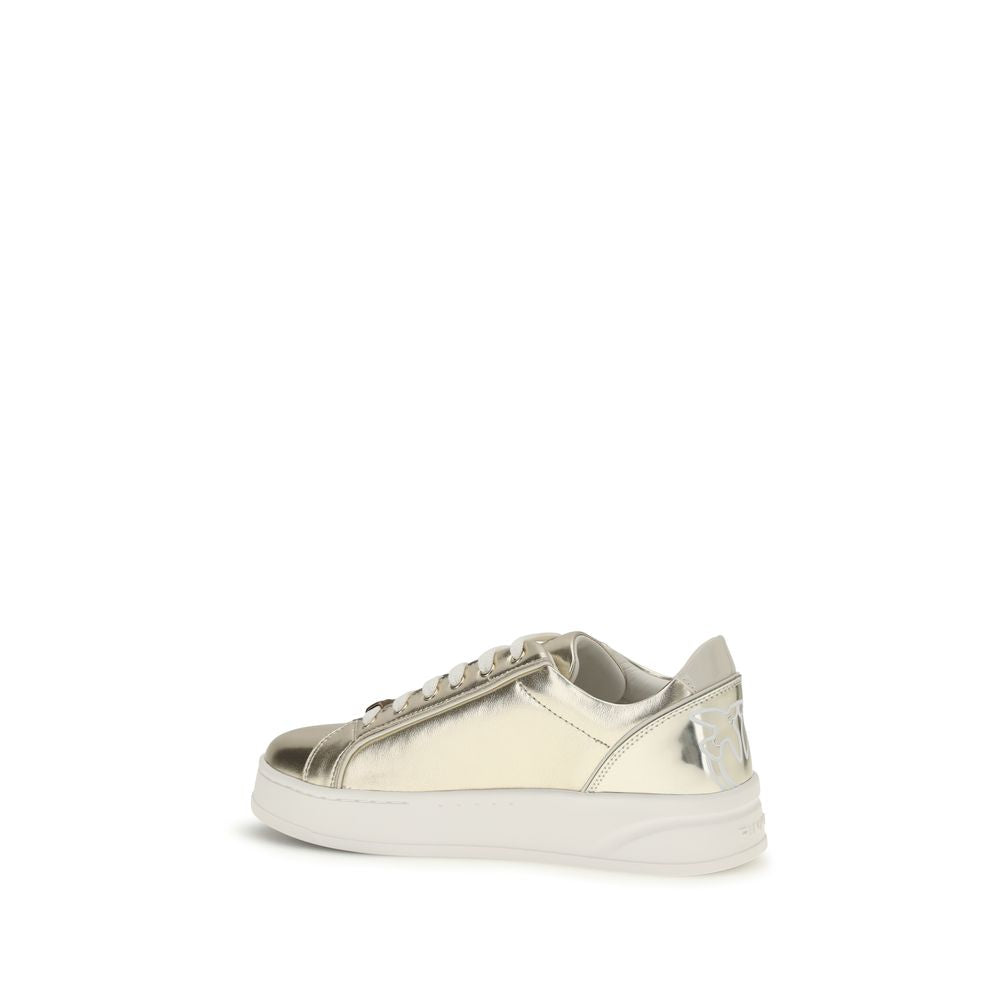 Sneaker mit Plateau aus goldfarbenem Kalbsleder Bos Taurus