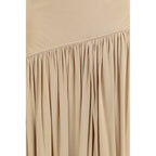 Beige Viscose Long Skirt
