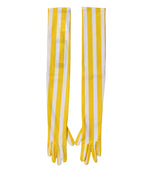 Yellow White Stripes Nylon Elbow Length Women Gloves