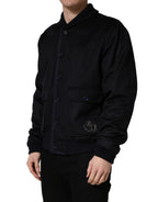Schwarze Kaschmir-Strickjacke mit Knopfleiste