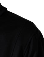 Schwarze Kaschmir-Strickjacke mit Knopfleiste